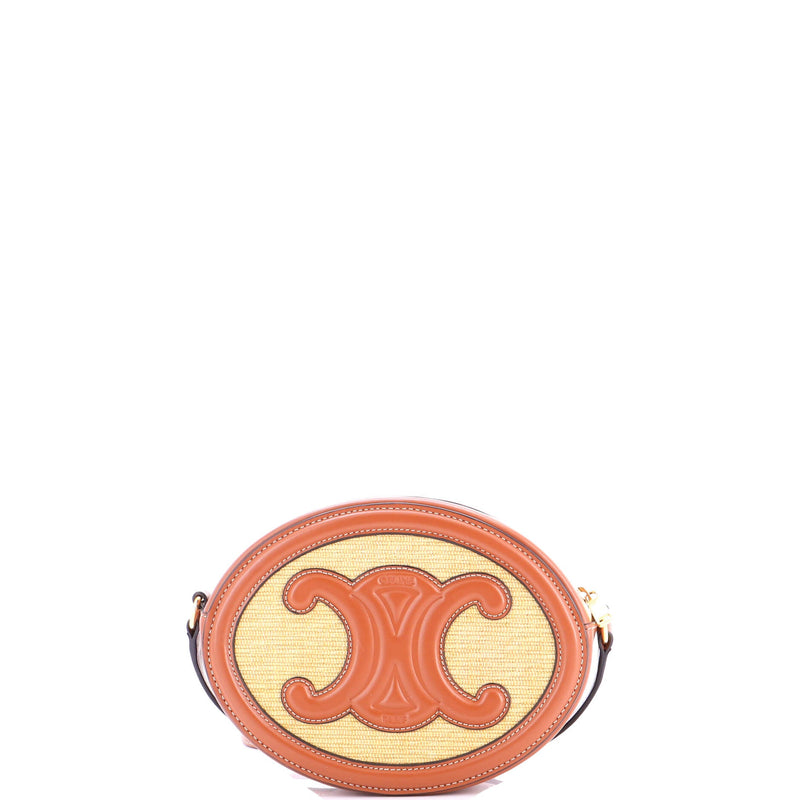 Triomphe Oval Crossbody Bag Straw And