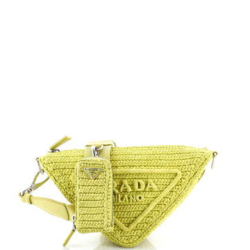 Triangle Logo Zip Crossbody Bag Crochet