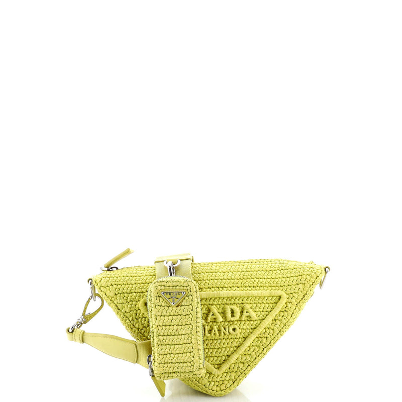 Triangle Logo Zip Crossbody Bag Crochet