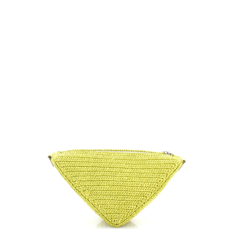 Triangle Logo Zip Crossbody Bag Crochet
