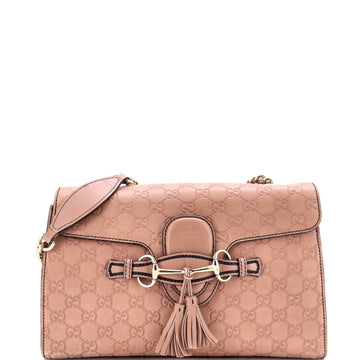 Emily Chain Flap Bag Guccissima Leather