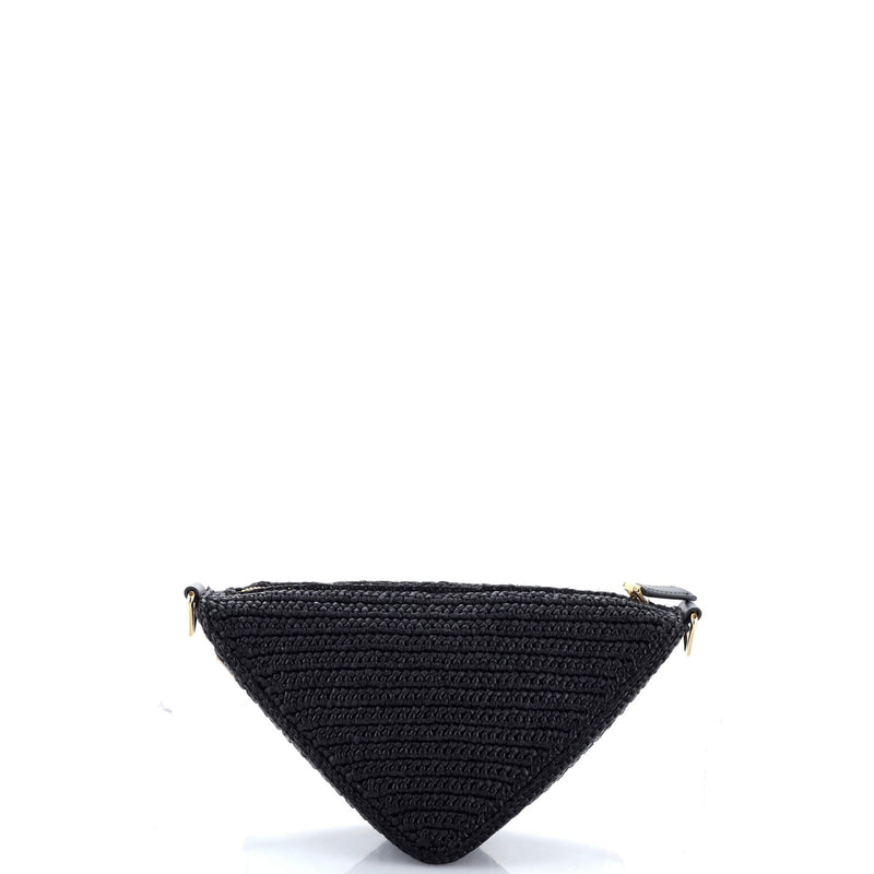 Triangle Logo Zip Crossbody Bag Crochet