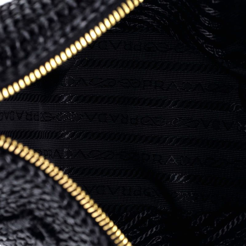 Triangle Logo Zip Crossbody Bag Crochet