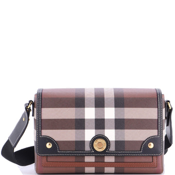 Note Crossbody Bag Check Canvas And