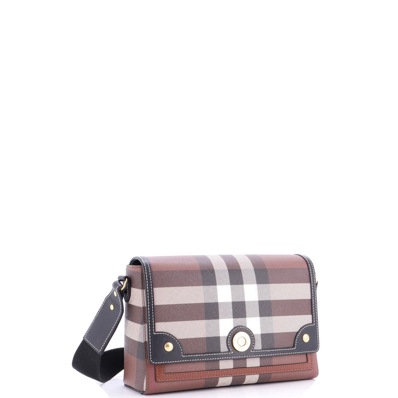 Note Crossbody Bag Check Canvas And
