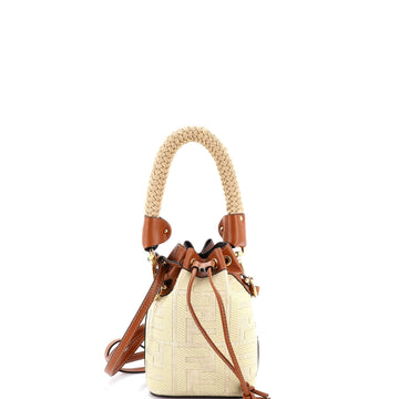 Woven Handle Mon Tresor Bucket Bag Zucca