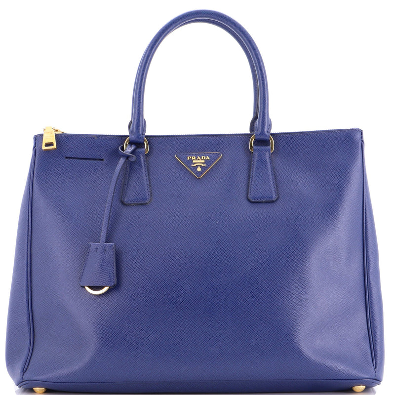 Double Zip Lux Tote Saffiano Leather