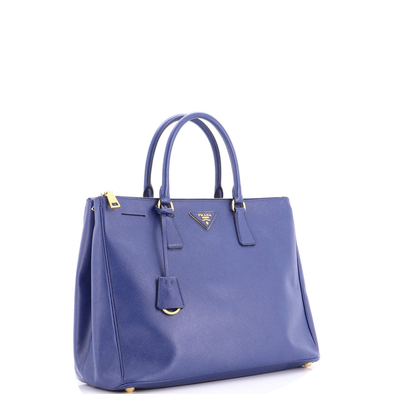 Double Zip Lux Tote Saffiano Leather