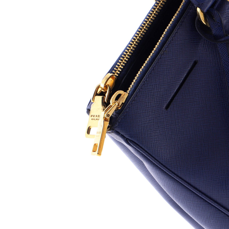 Double Zip Lux Tote Saffiano Leather