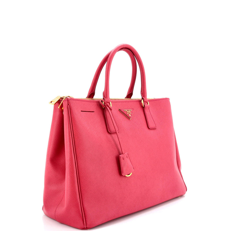 Double Zip Lux Tote Saffiano Leather