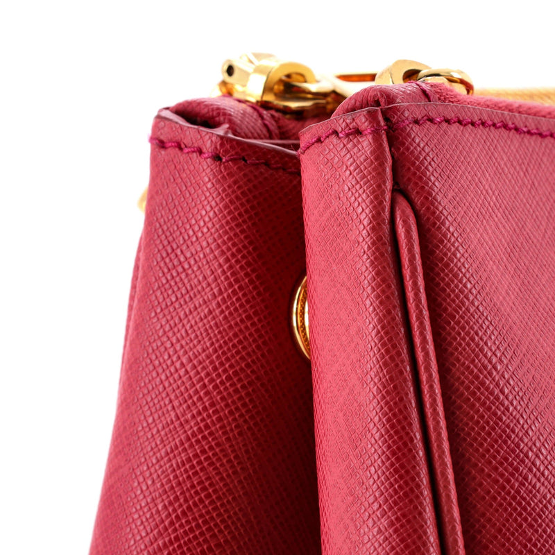 Double Zip Lux Tote Saffiano Leather