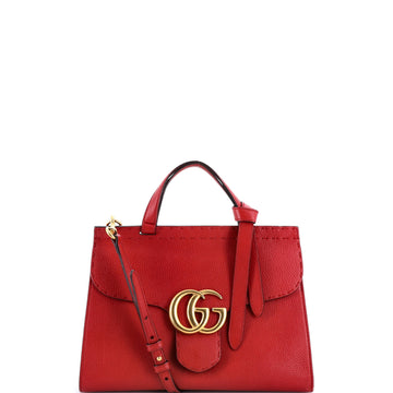 Gg Marmont Top Handle Bag Leather Small