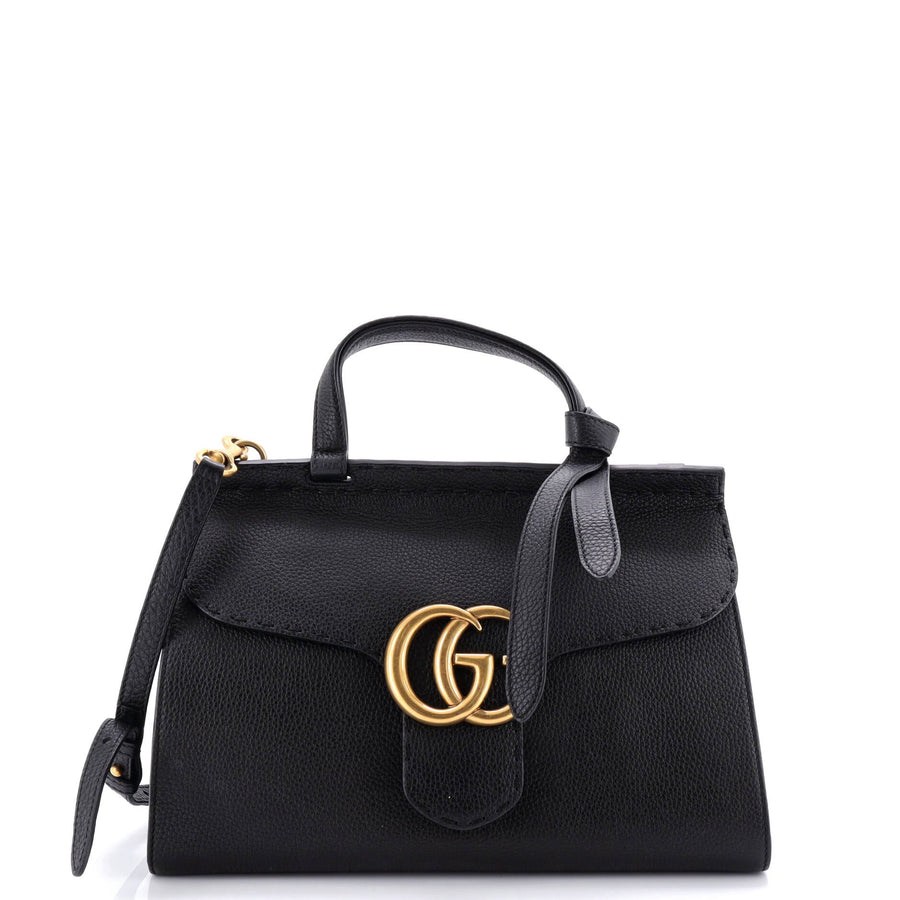 Gucci Gg Marmont Top Handle Bag Leather
