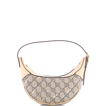 Ophidia Half Moon Bag Print Gg Coated