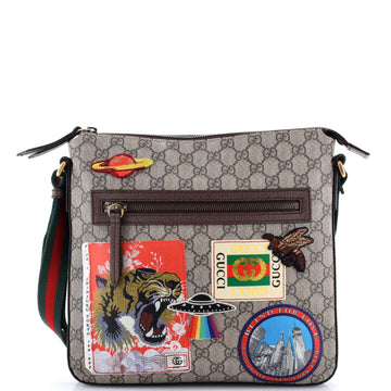 Courrier Zip Messenger Gg Coated Canvas