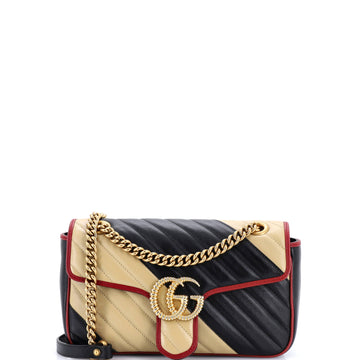 Gg Marmont Flap Bag Diagonal Quilted