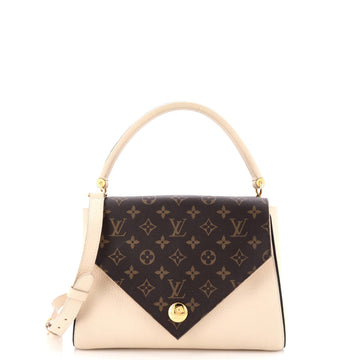 Double V Handbag Calfskin With Canvas