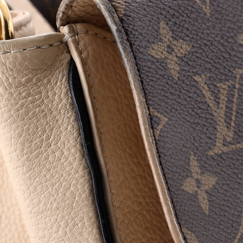 Double V Handbag Calfskin With Canvas