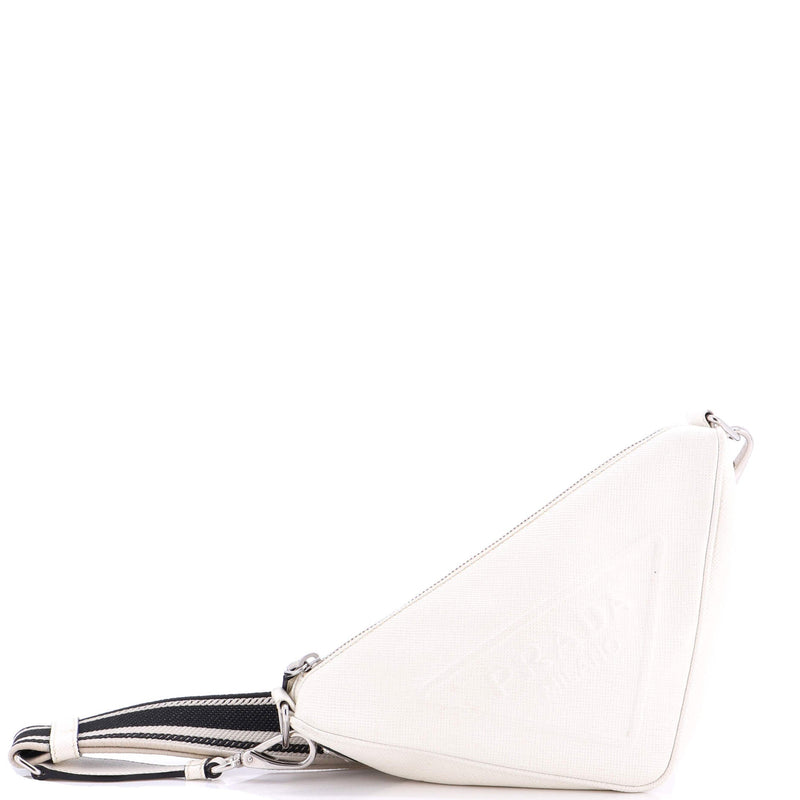 Triangle Logo Zip Crossbody Bag Saffiano