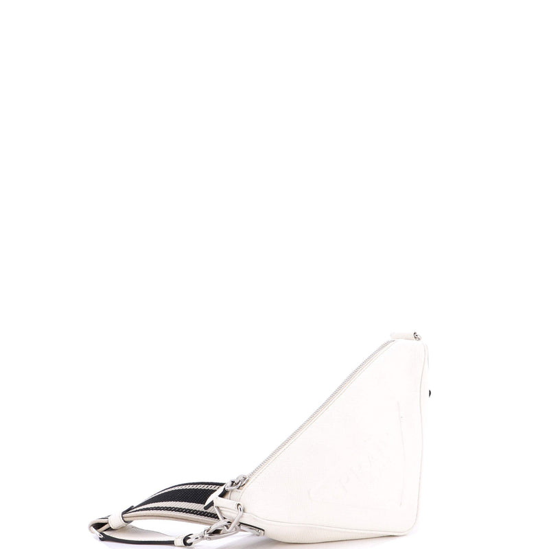 Triangle Logo Zip Crossbody Bag Saffiano