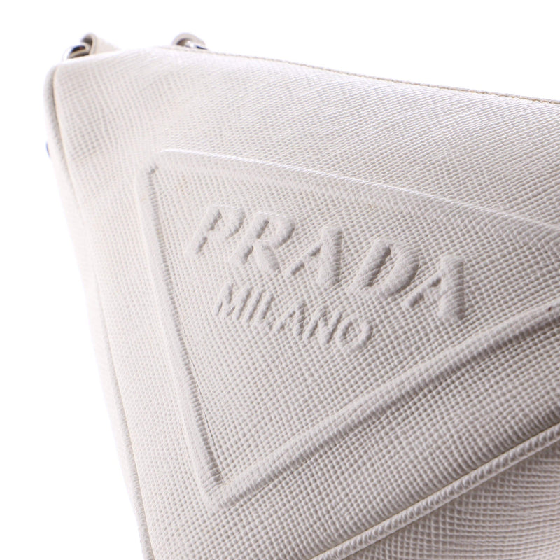 Triangle Logo Zip Crossbody Bag Saffiano