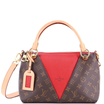 V Tote Canvas And Leather Bb