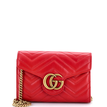 Gg Marmont Chain Wallet Matelasse