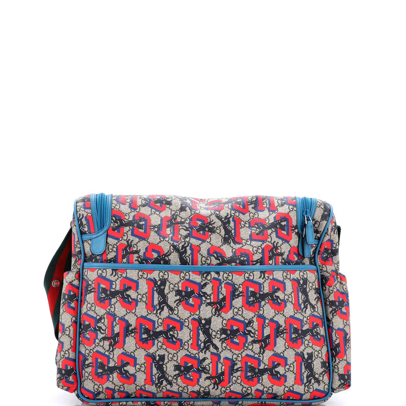 Diaper Bag Printed Gg Coated Canvas