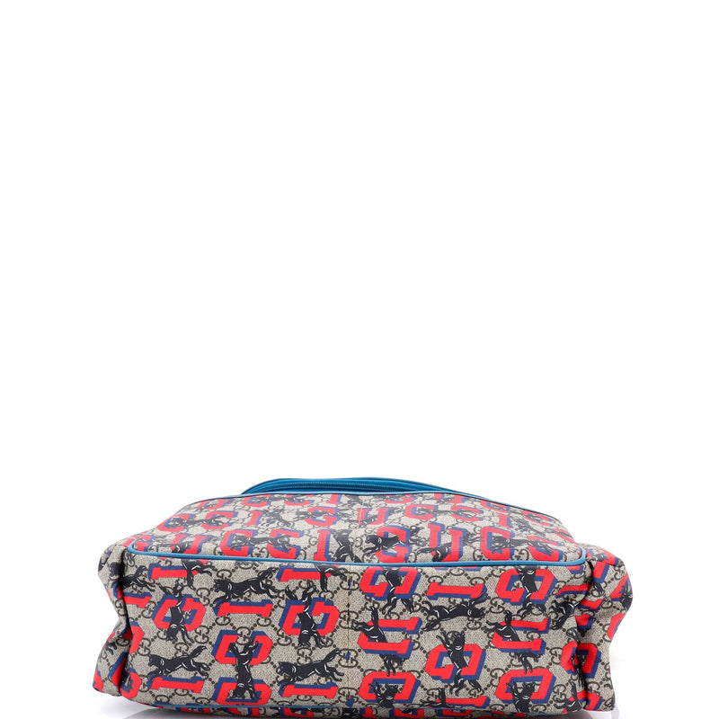 Diaper Bag Printed Gg Coated Canvas