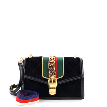 Gucci Sylvie Shoulder Bag Gg Velvet