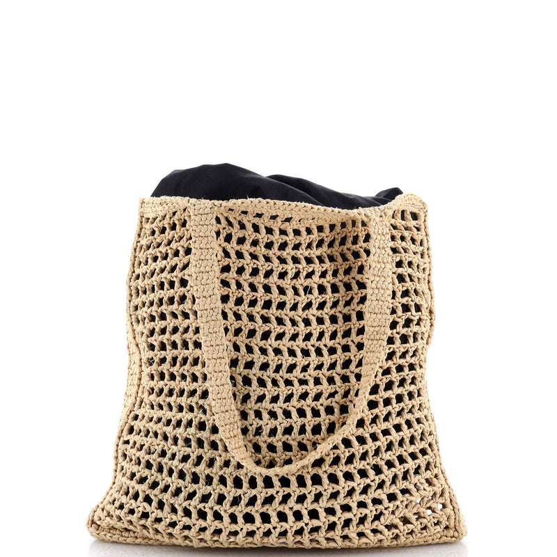 Triangle Logo Open Tote Raffia