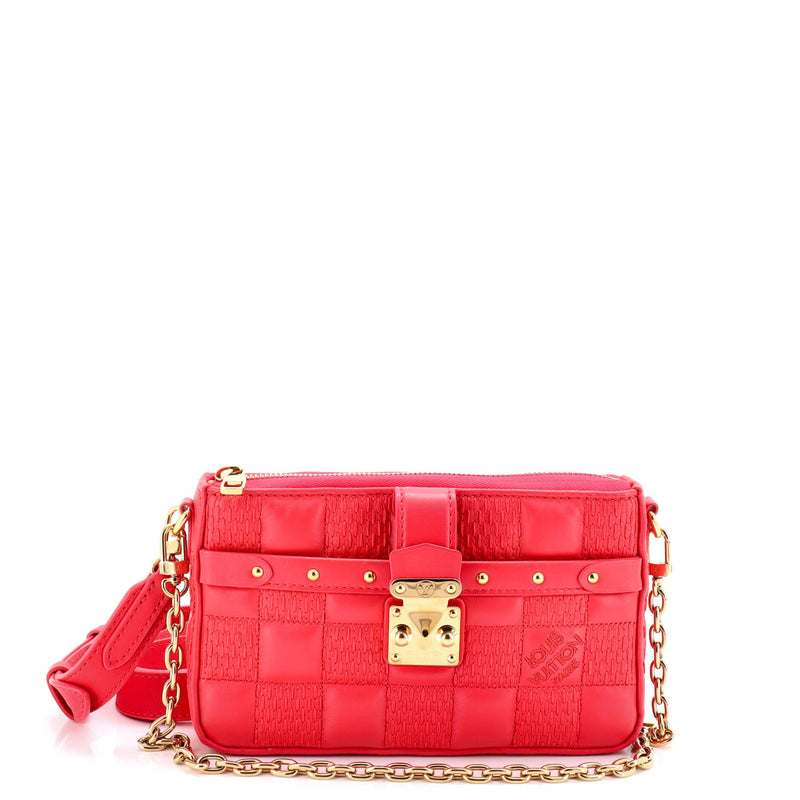 Pochette Troca Damier Quilted Lambskin