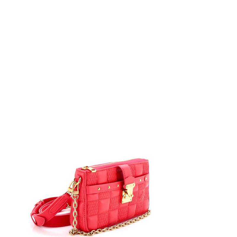 Pochette Troca Damier Quilted Lambskin