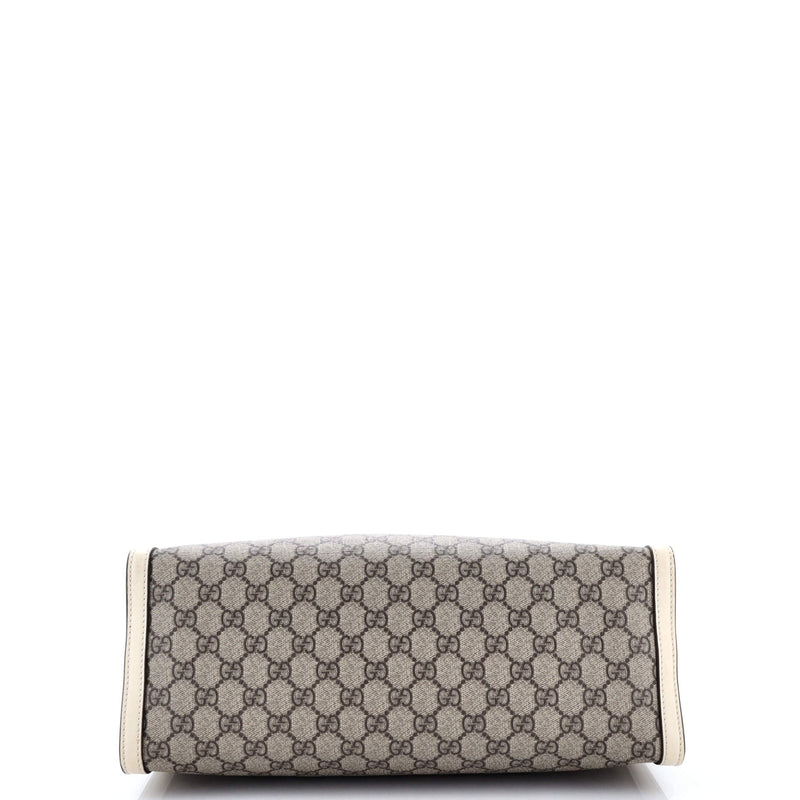 Padlock Chain Tote Gg Coated Canvas With