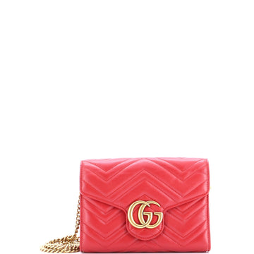 Gg Marmont Chain Wallet Matelasse