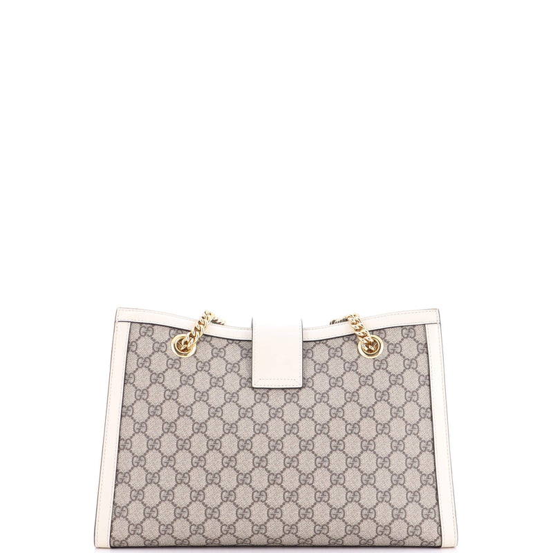 Padlock Chain Tote Gg Coated Canvas With