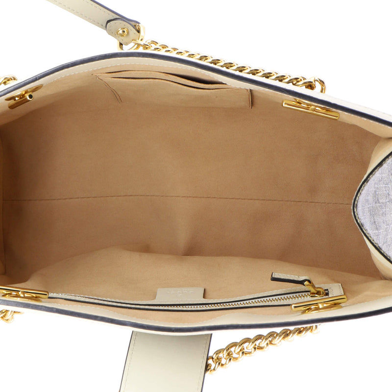 Padlock Chain Tote Gg Coated Canvas With