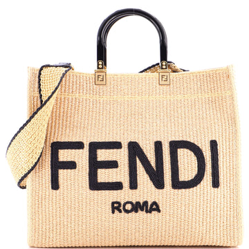 Sunshine Shopper Tote Woven Raffia