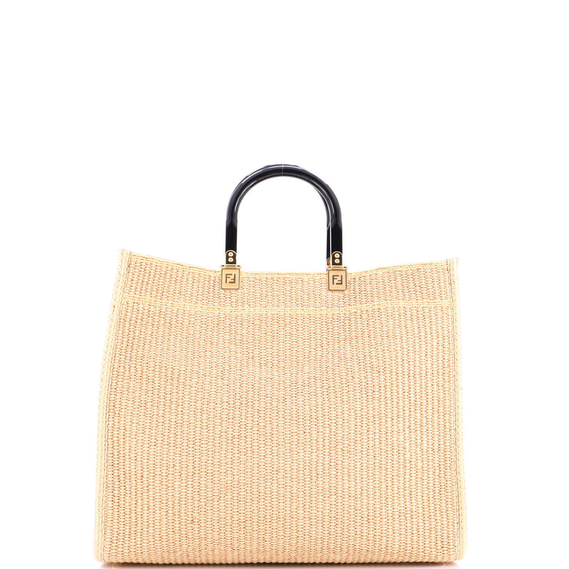 Sunshine Shopper Tote Woven Raffia