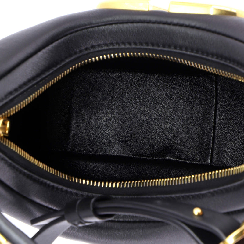 Stud Sign Zip Hobo Leather