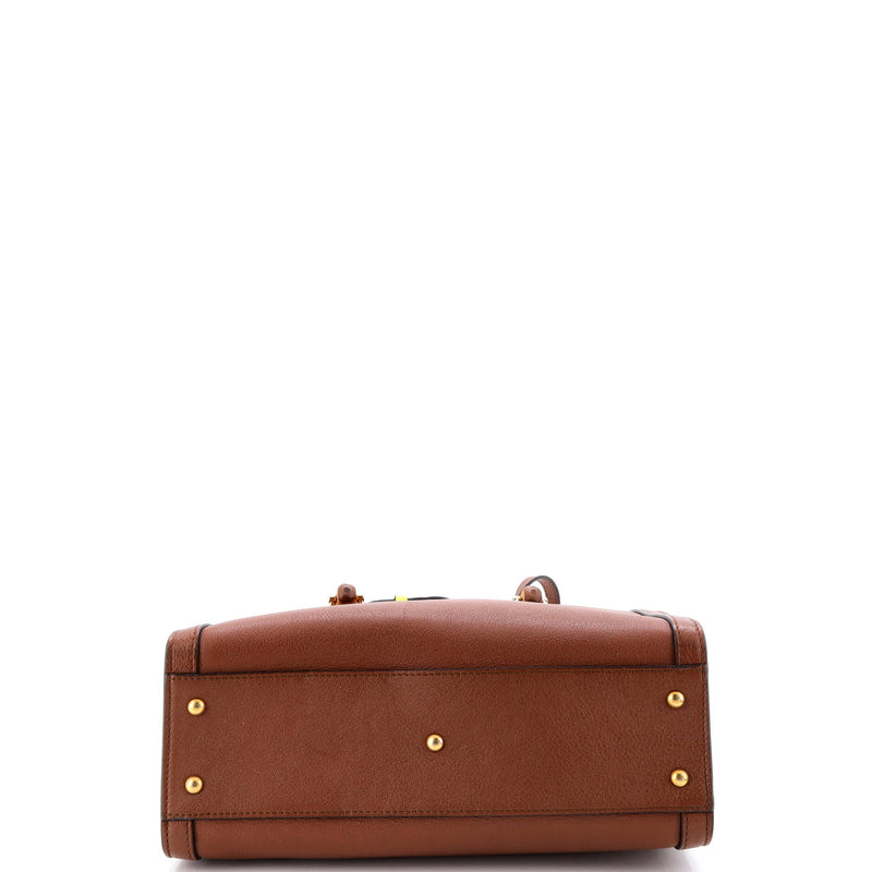 Diana Nm Bamboo Handle Tote Leather