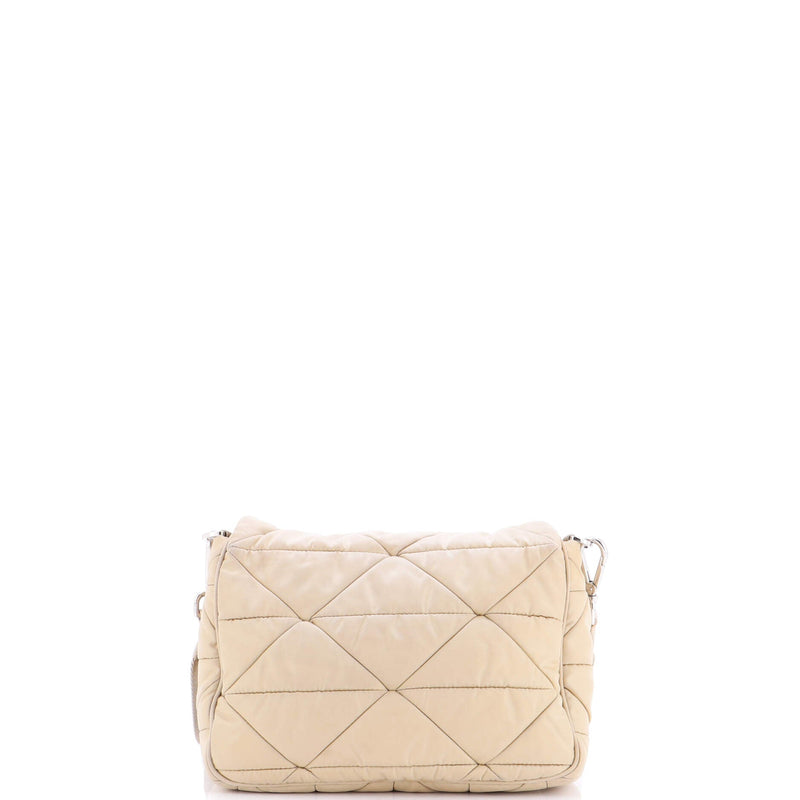 Padded Flap Shoulder Bag Quilted Tessuto