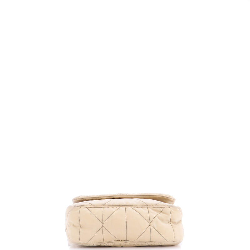 Padded Flap Shoulder Bag Quilted Tessuto