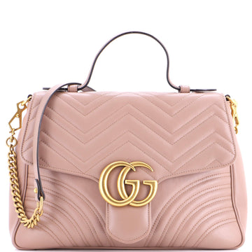 Gg Marmont Top Handle Flap Bag Matelasse