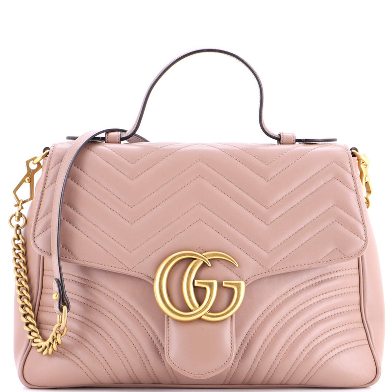 Gg Marmont Top Handle Flap Bag Matelasse