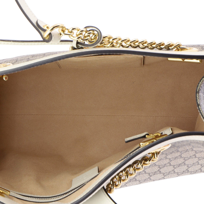 Padlock Chain Tote Gg Coated Canvas With