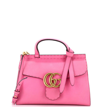 Gg Marmont Top Handle Bag Leather Small