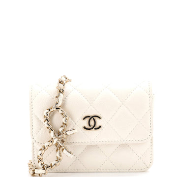 Cc Bow Belt Bag Quilted Caviar Mini