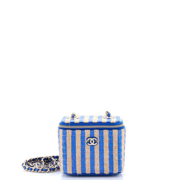 Classic Vanity Case With Chain Striped