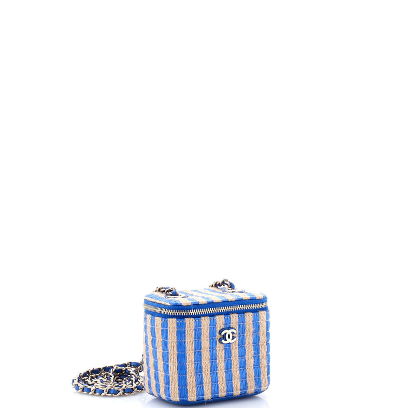 Classic Vanity Case With Chain Striped